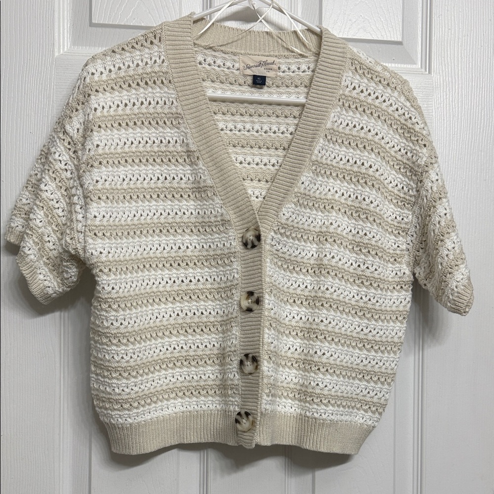 Universal Thread Cream and Tan Knit Cardigan
